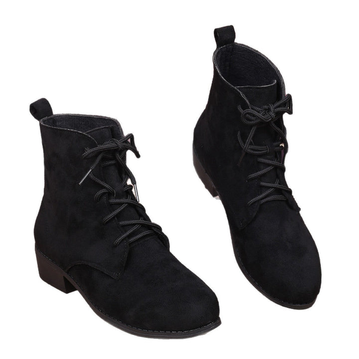 Damen Herbststiefel mit Blockabsatz und Schnürung (4)