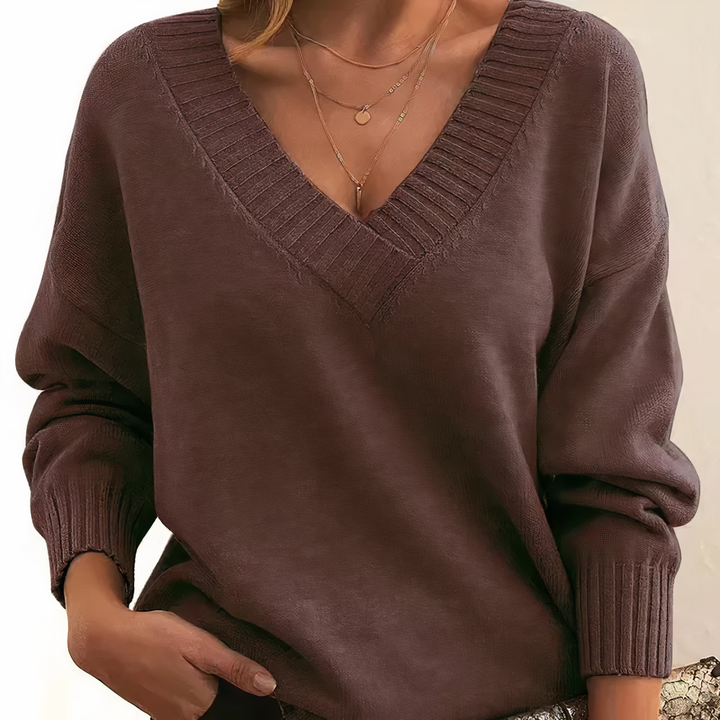 Damen Kaschmir Kurzpullover elegant für Herbst in Braun
