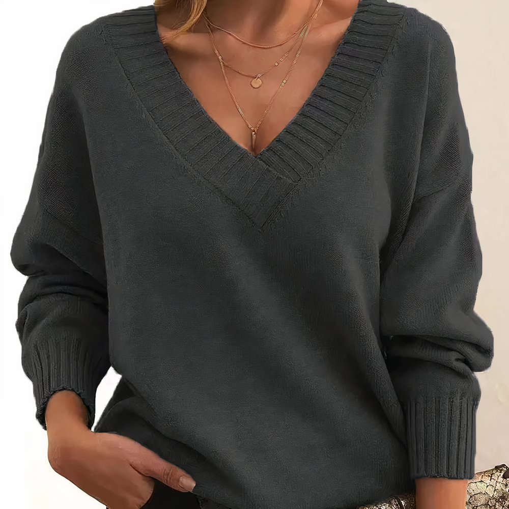 Damen Kaschmir Kurzpullover elegant für Herbst in Dunkelgrau