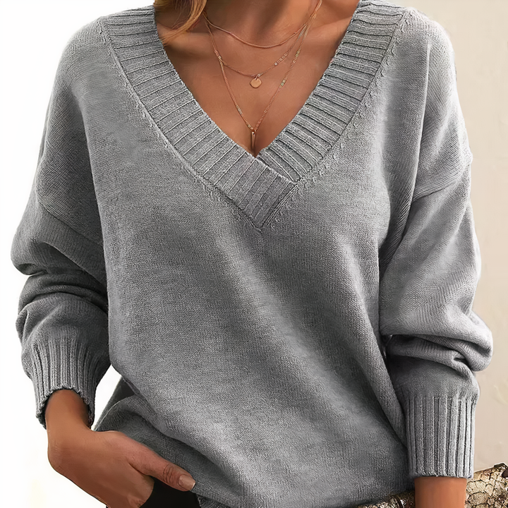 Damen Kaschmir Kurzpullover elegant für Herbst in Grau