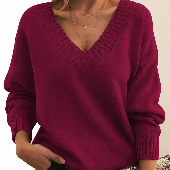 Damen Kaschmir Kurzpullover elegant für Herbst in Rot