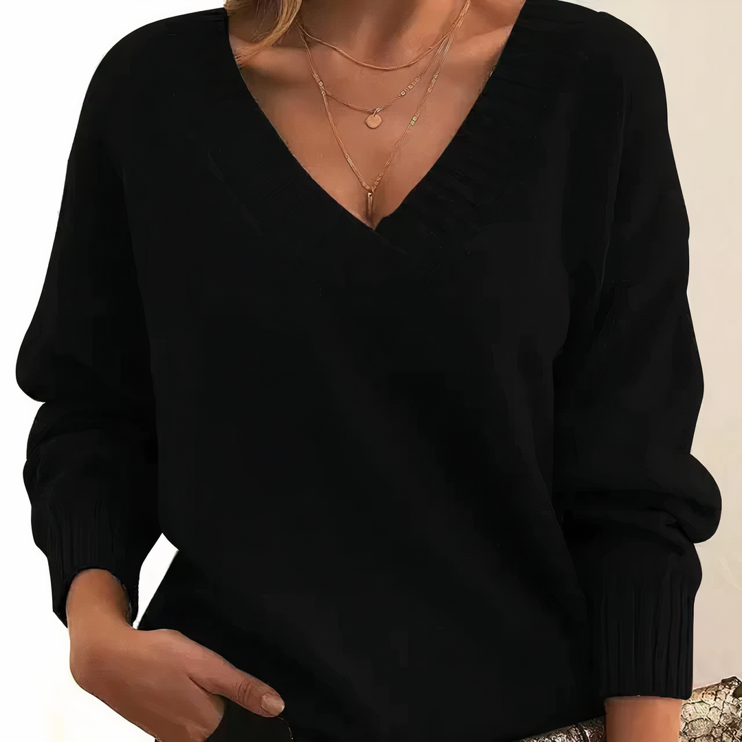Damen Kaschmir Kurzpullover elegant für Herbst in Schwarz