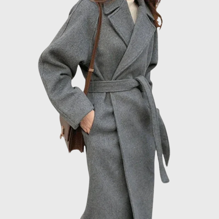 Damen Lange Herbst-Jacke mit Gürtel (6)