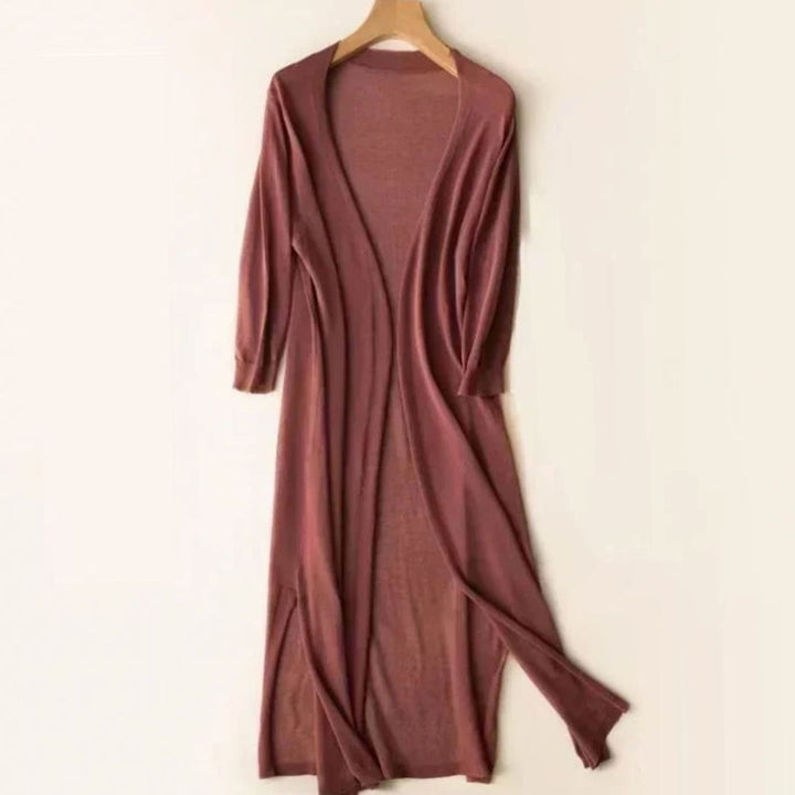Damen Lange Pullover mit Seitenschlitzen in Rosa