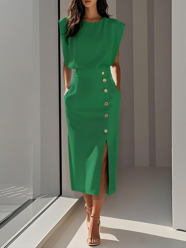 Damen Langes Abendkleid für Hochzeitsgäste in Grün