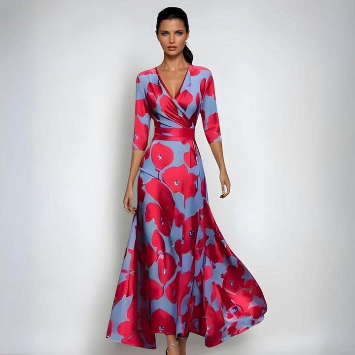 Damen Langes Abendkleid mit Floralprint