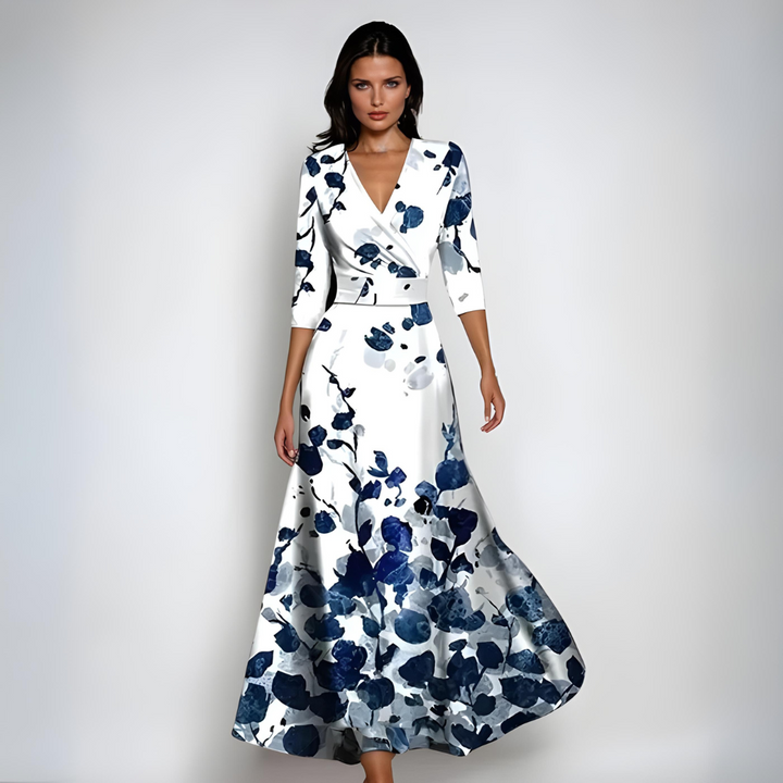 Damen Langes Abendkleid mit Floralprint (2)