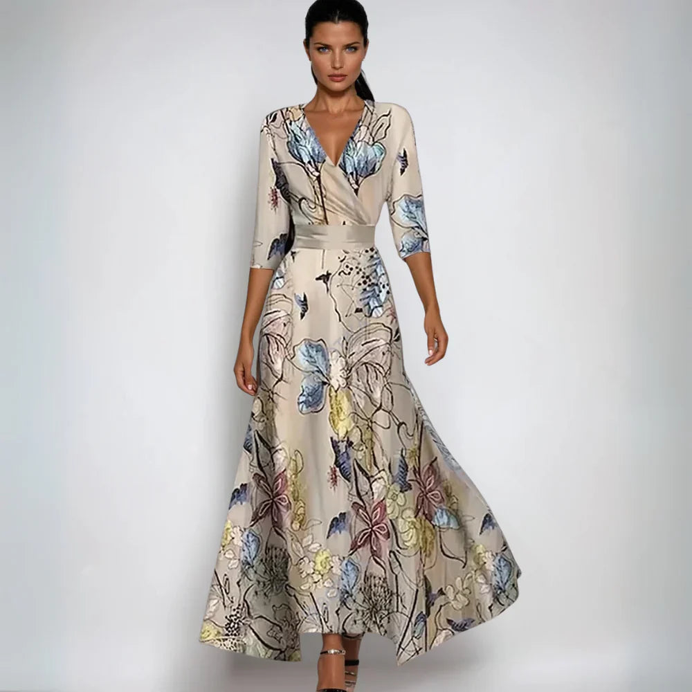 Damen Langes Abendkleid mit Floralprint (3)