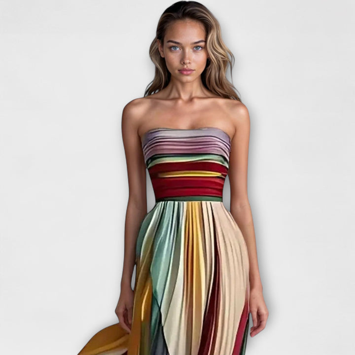 Damen Langes Abendkleid mit Plissee-Rock (2)