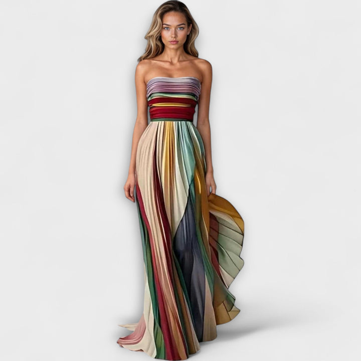 Damen Langes Abendkleid mit Plissee-Rock (3)