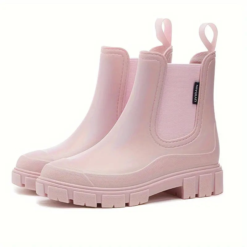 Damen Lederstiefel Chelsea für jeden Tag in Rosa