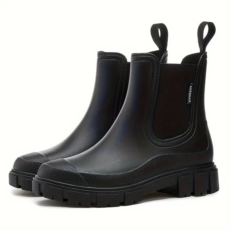 Damen Lederstiefel Chelsea für jeden Tag in Schwarz