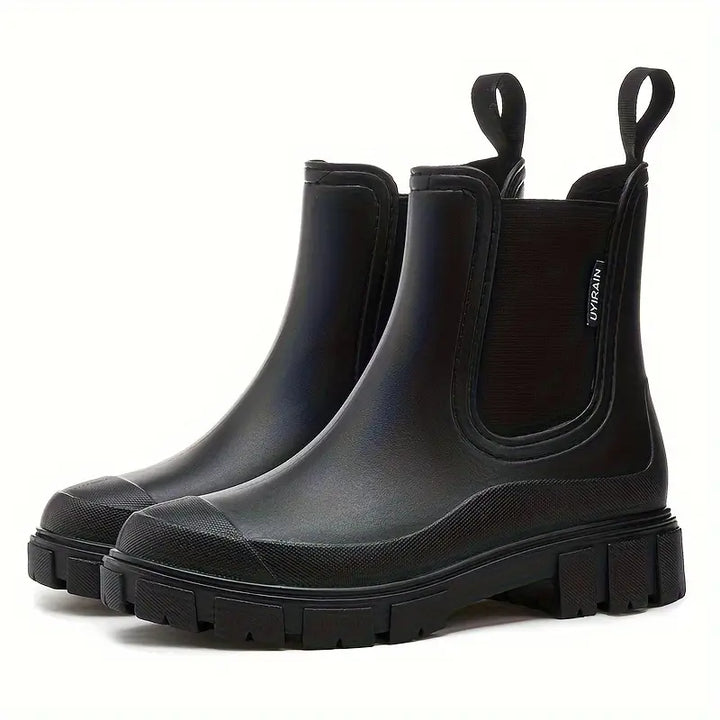 Damen Lederstiefel Chelsea für jeden Tag in Schwarz