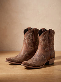 Sophie | Damen Lederstiefel im Western-Stil mit Stickerei