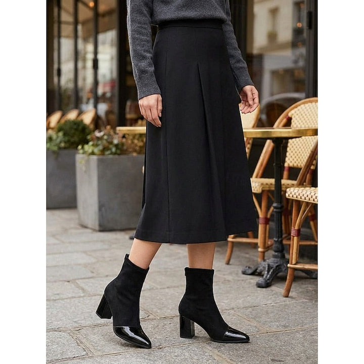 Damen Lederstiefel mit Blockabsatz für jeden Tag (4)