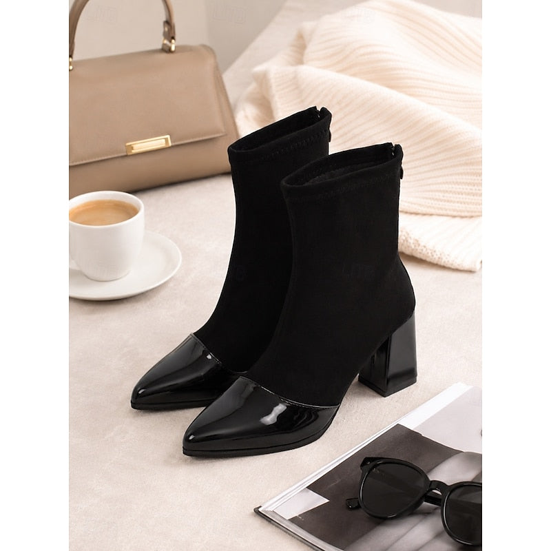Damen Lederstiefel mit Blockabsatz für jeden Tag (5)