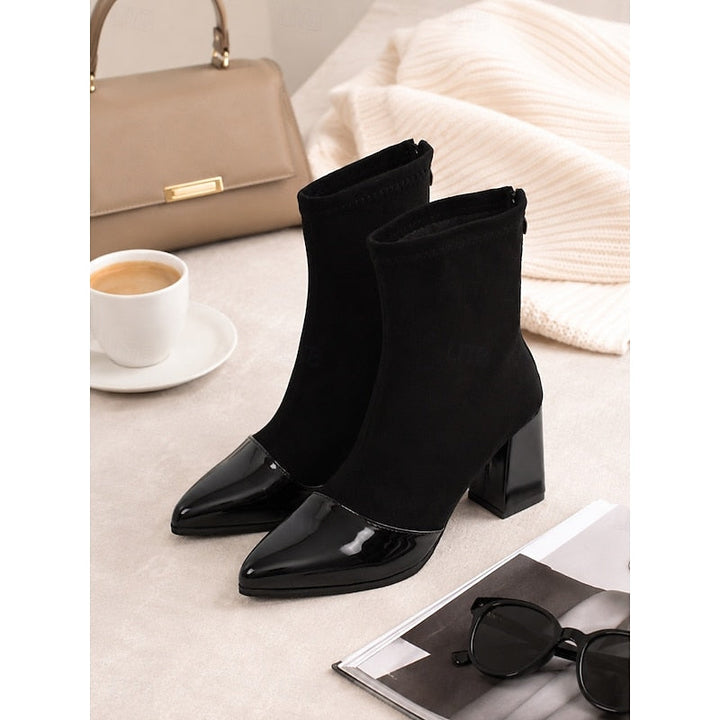 Damen Lederstiefel mit Blockabsatz für jeden Tag (5)