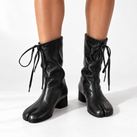 Helena | Damen Lederstiefel mit Blockabsatz für Winter