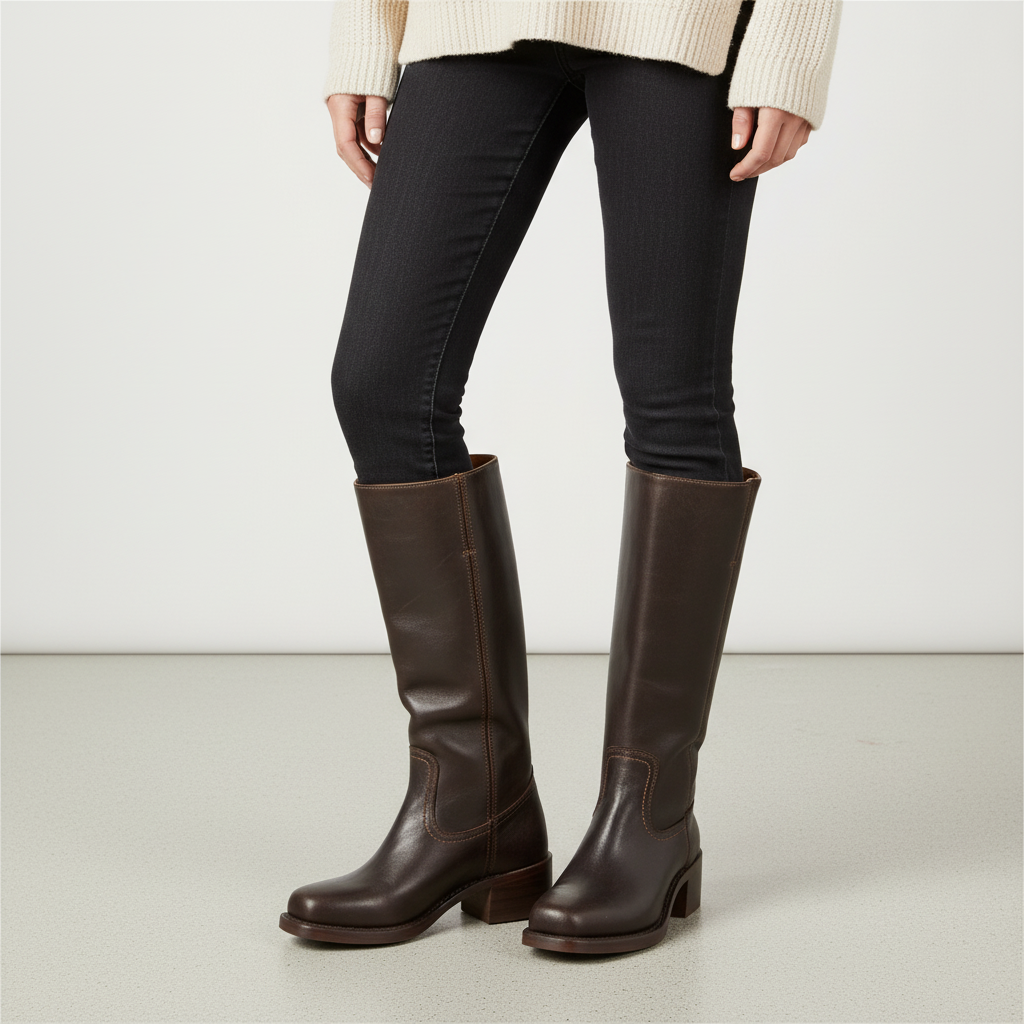 Damen Lederstiefeletten elegant im Alltag in Dunkelbraun