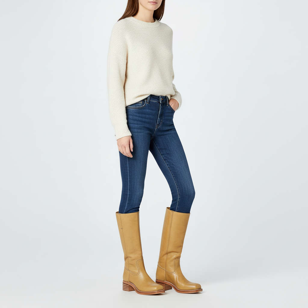 Damen Lederstiefeletten elegant im Alltag in Gelb