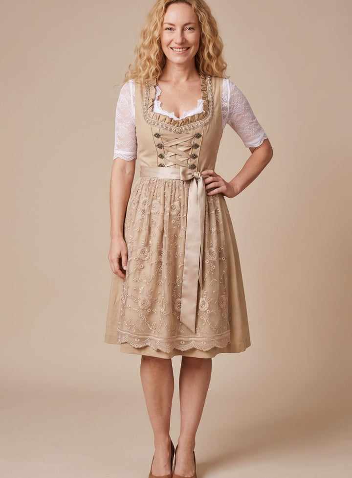 Damen Oktoberfest Dirndl mit Spitzenbluse (4)