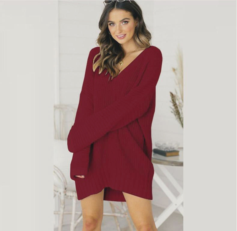 Damen Pullover Chunky Knit Langarm Tunika (6)