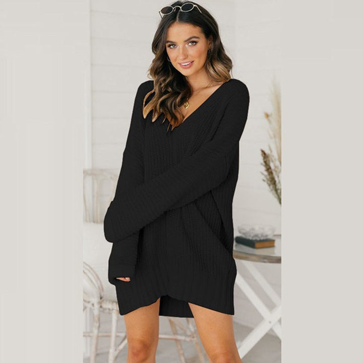 Damen Pullover Chunky Knit Langarm Tunika (8)
