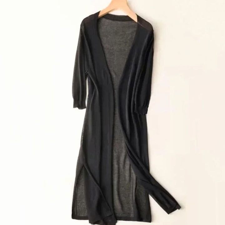 Damen Pullover Maxilänge zum Überlagern in Schwarz