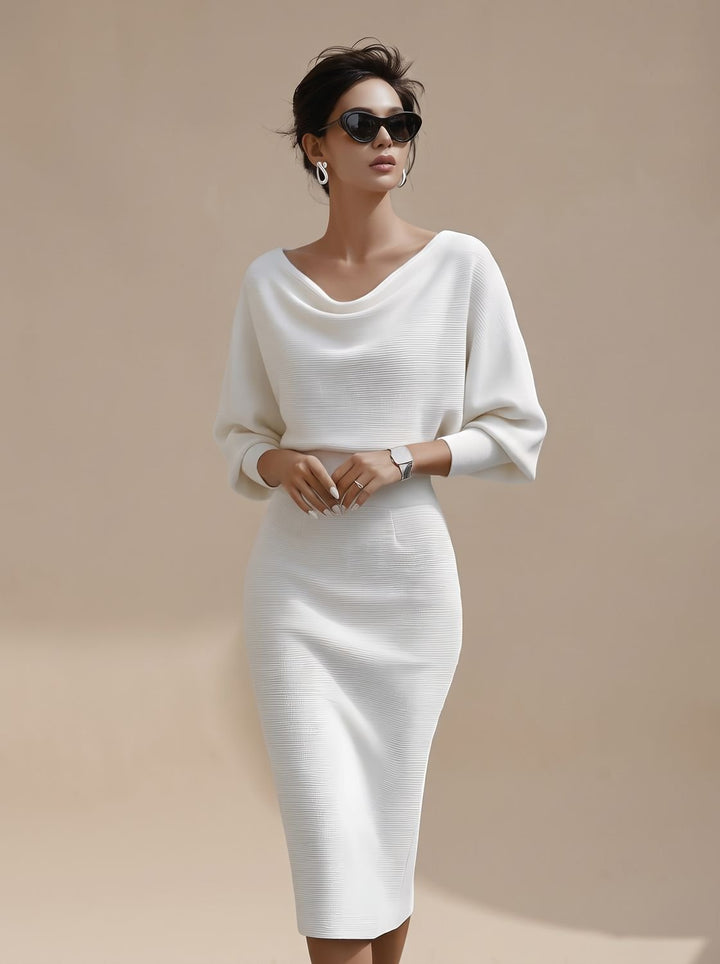 Damen Pullover Midi-Kleid aus Strick