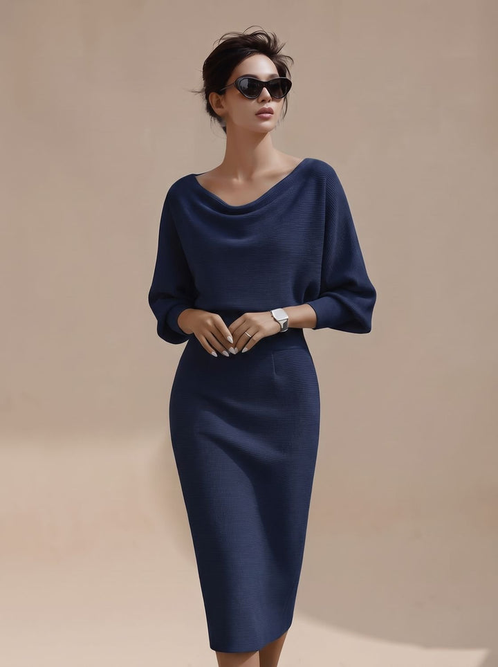 Damen Pullover Midi-Kleid aus Strick (2)