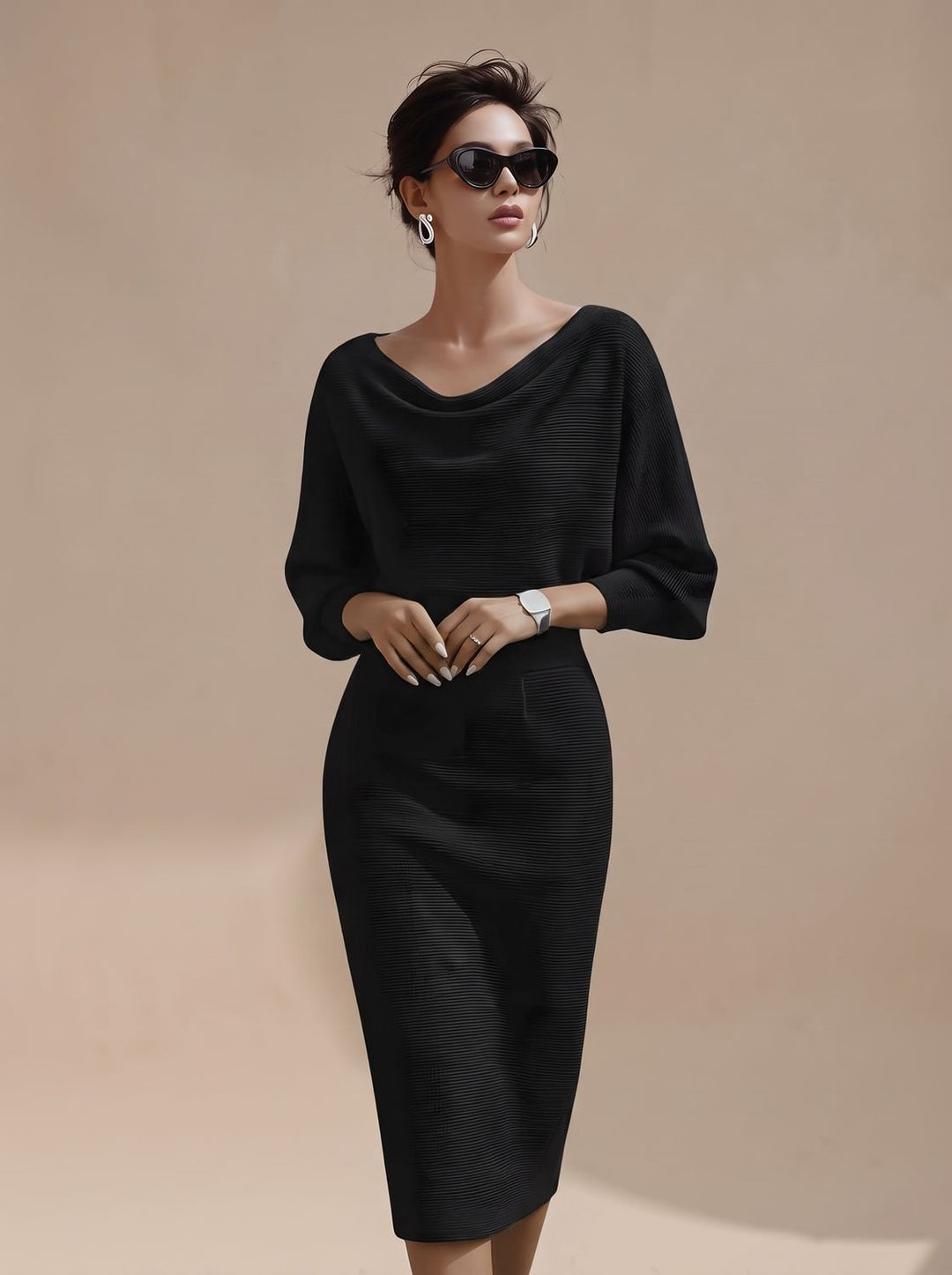 Damen Pullover Midi-Kleid aus Strick (3)
