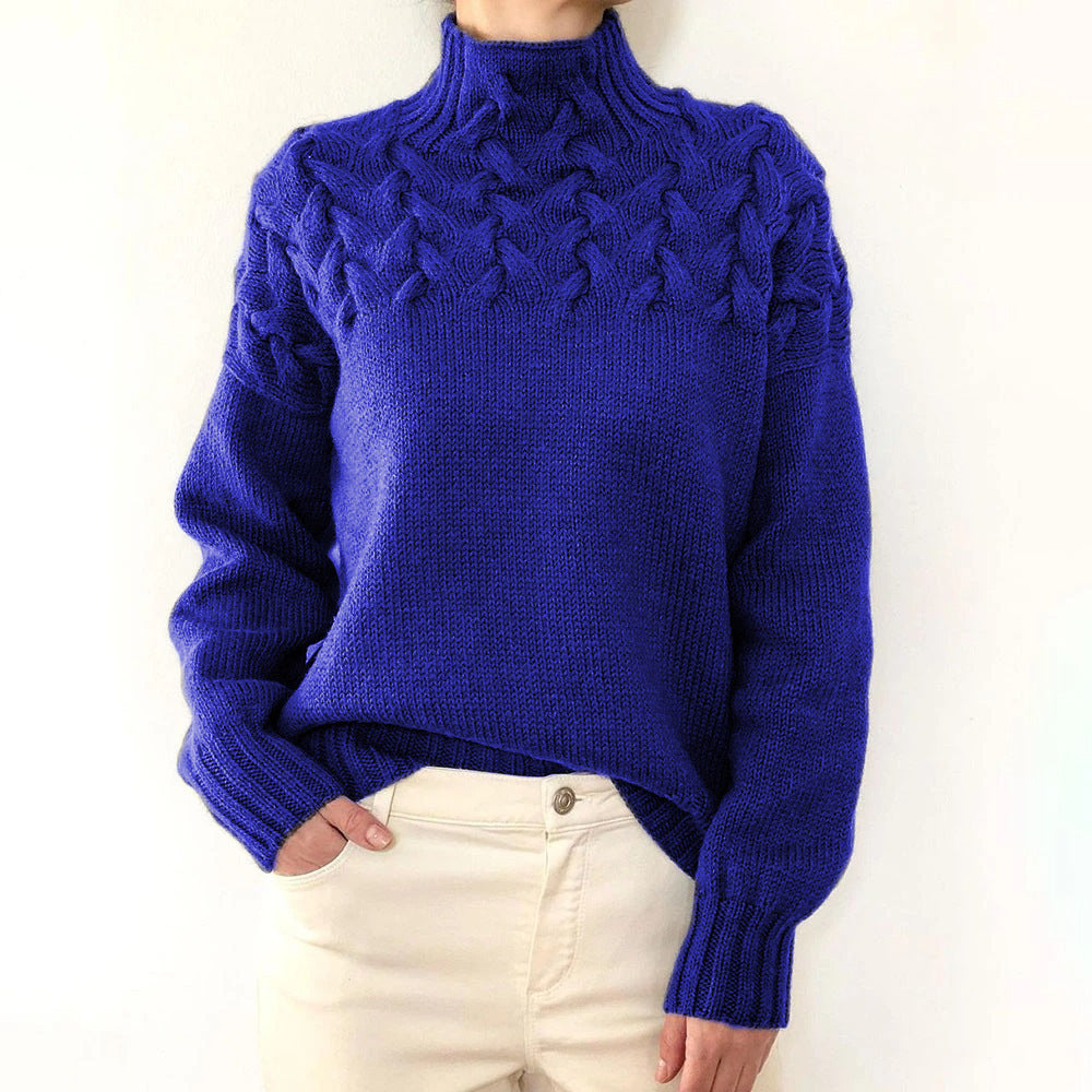 Damen Rollkragenpullover elegant zum Layern in Blau 2