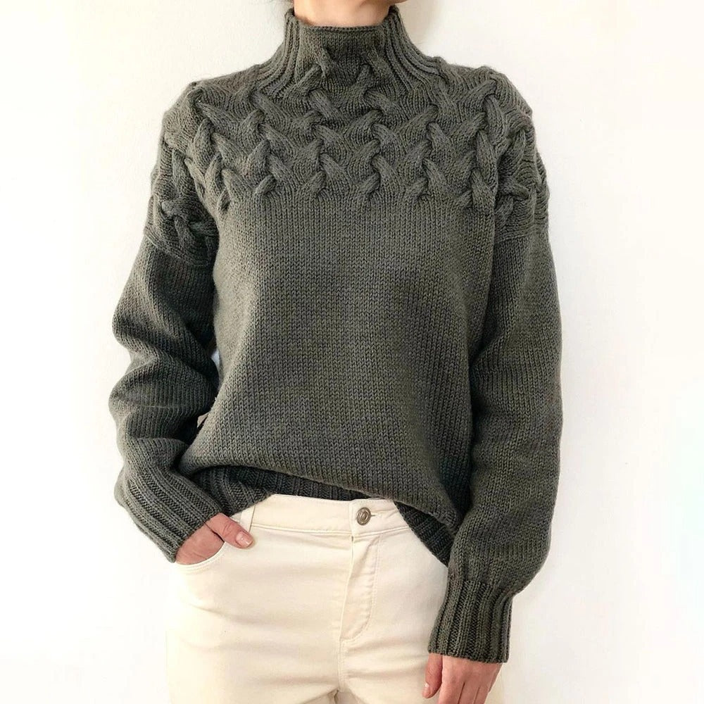 Damen Rollkragenpullover elegant zum Layern in Grau