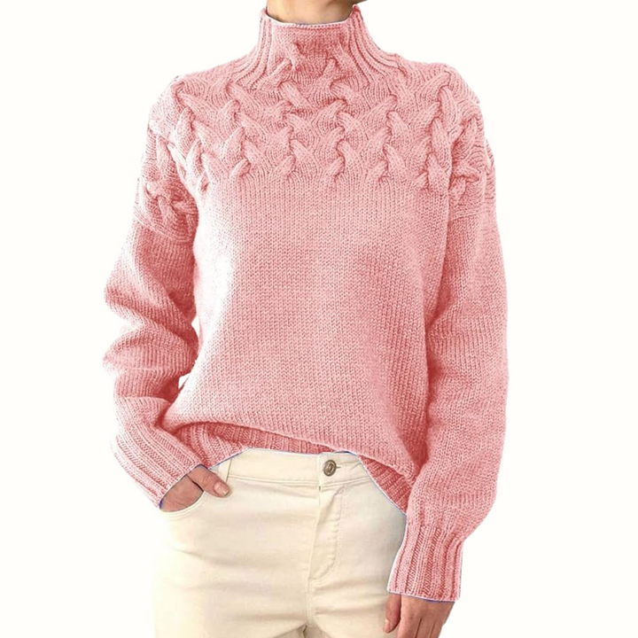 Damen Rollkragenpullover elegant zum Layern in Hellrosa