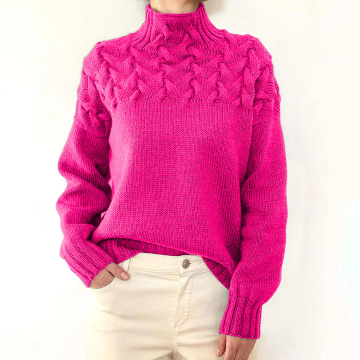 Damen Rollkragenpullover elegant zum Layern in Rosa