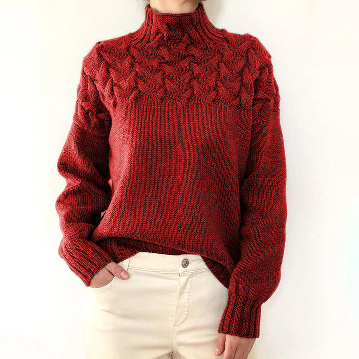 Damen Rollkragenpullover elegant zum Layern in Rot