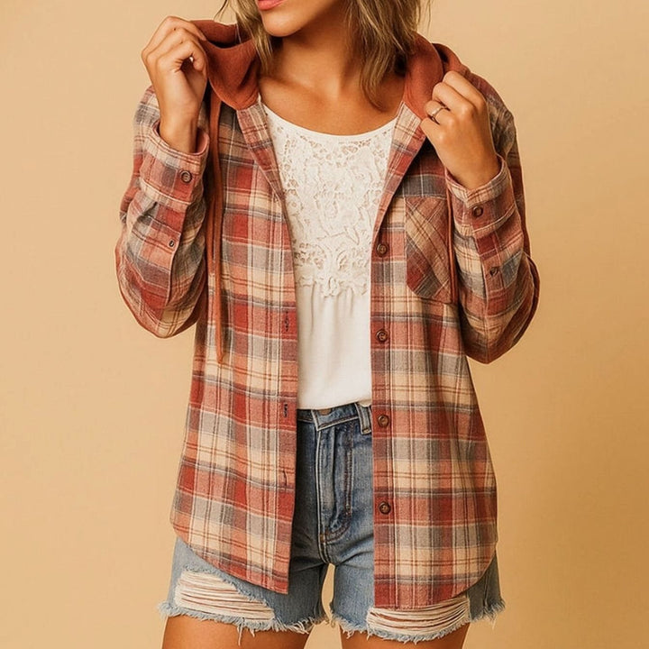 Damen Seidenbluse elegant im Kapuzen-Look (5)