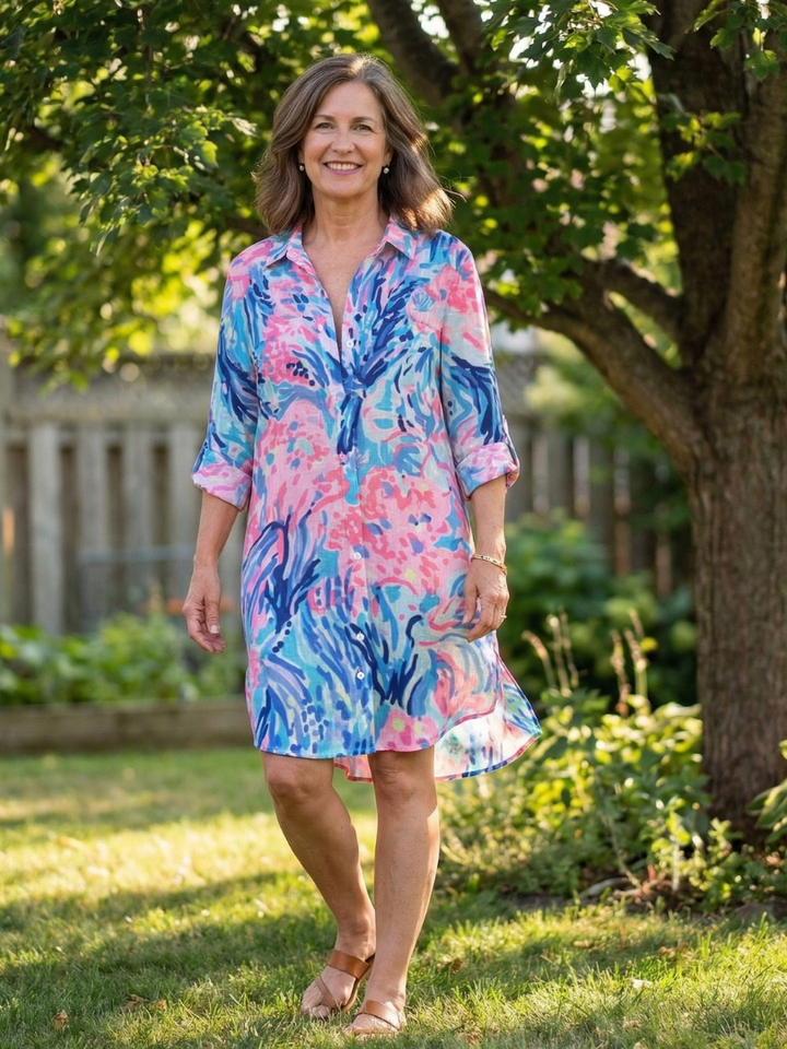 Damen Seidenbluse mit Midilänge zum Feiern in Lila