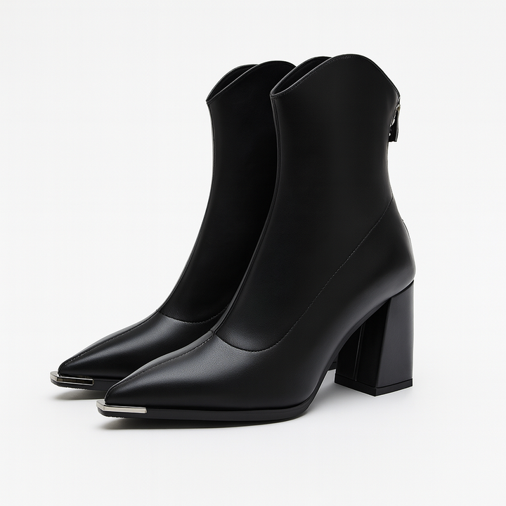 Damen Stiefeletten mit Absatz in elegantem Stil in Schwarz