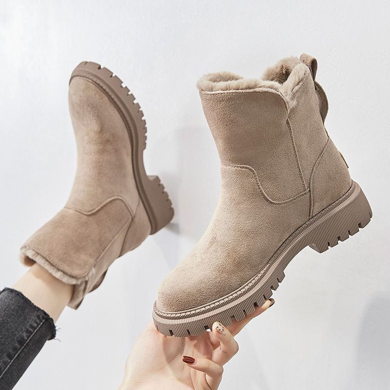 Damen Stiefeletten rutschfest und gefüttert in Beige 2