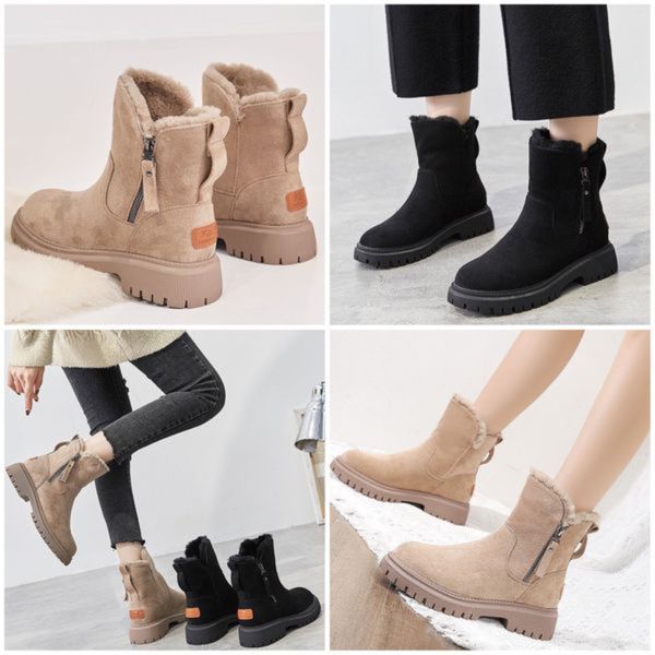 Damen Stiefeletten rutschfest und gefüttert in Beige 5
