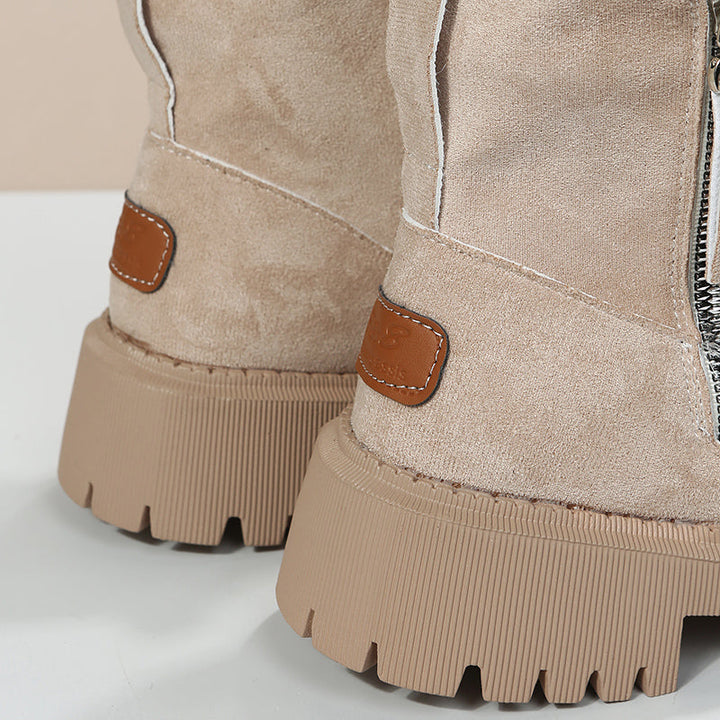 Damen Stiefeletten rutschfest und gefüttert in Beige 6