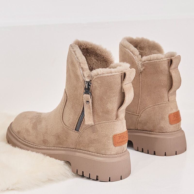 Damen Stiefeletten rutschfest und gefüttert in Beige 7