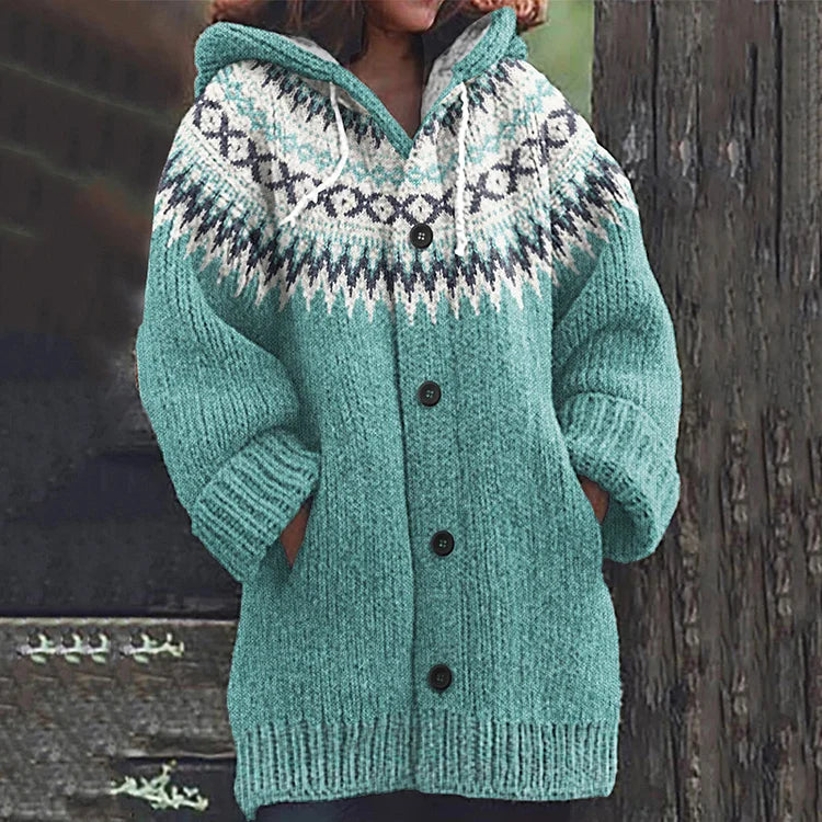 Damen Strickjacke aus nachhaltiger Wolle in Hellblau