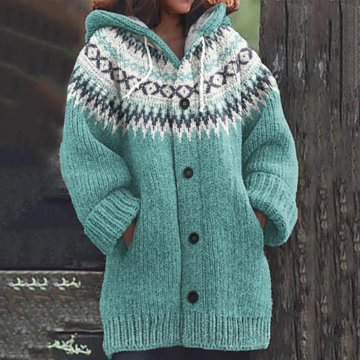 Damen Strickjacke aus nachhaltiger Wolle in Hellblau