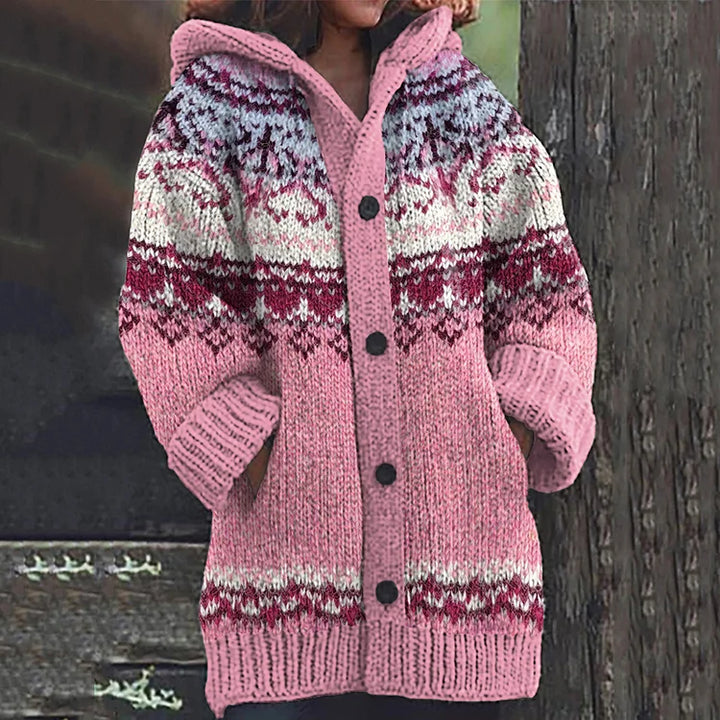Damen Strickjacke aus nachhaltiger Wolle in Rosa