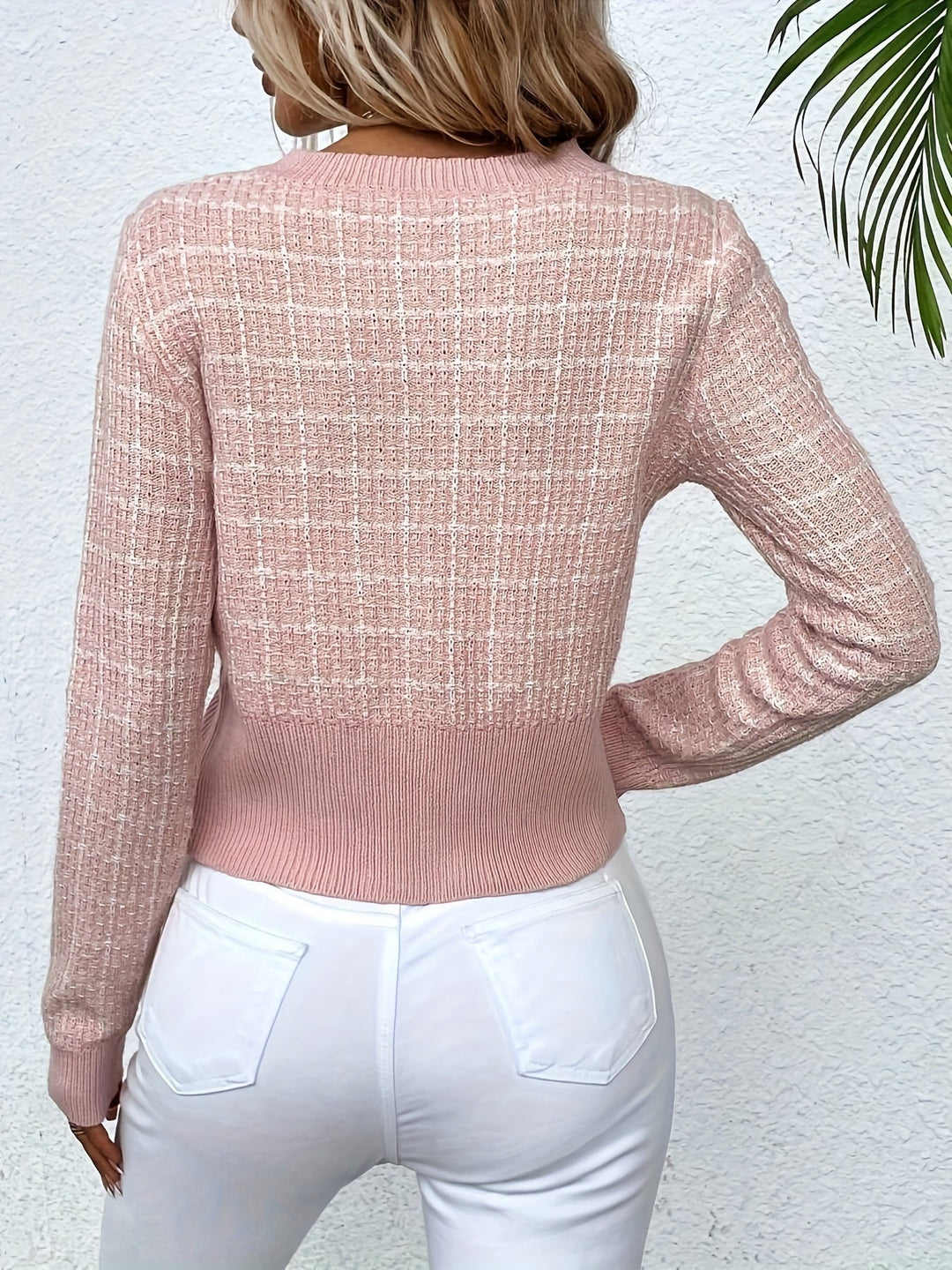 Damen Strickjacke aus Tweed im eleganten Kurz-Schnitt (6)