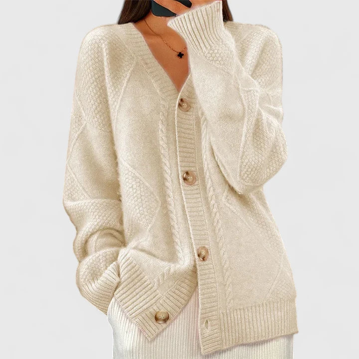 Damen Strickjacke kurz zum Überziehen in Apricot