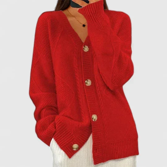 Damen Strickjacke kurz zum Überziehen in Rot