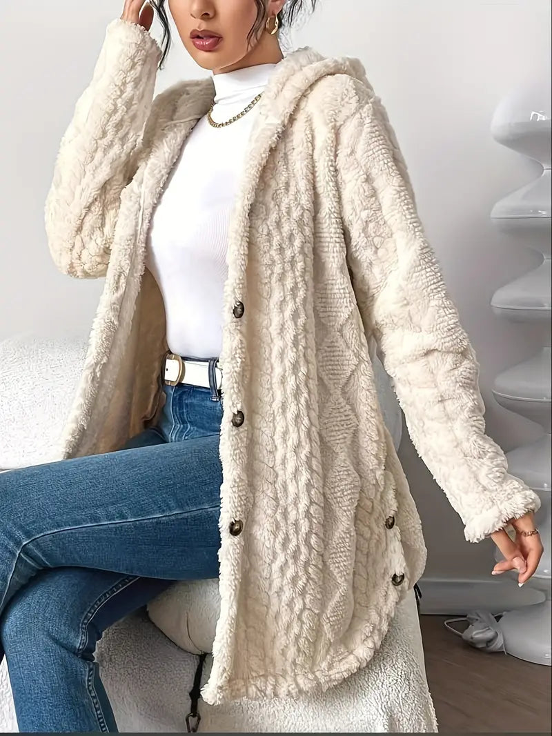 Damen Strickjacke Longline mit Kapuze (11)